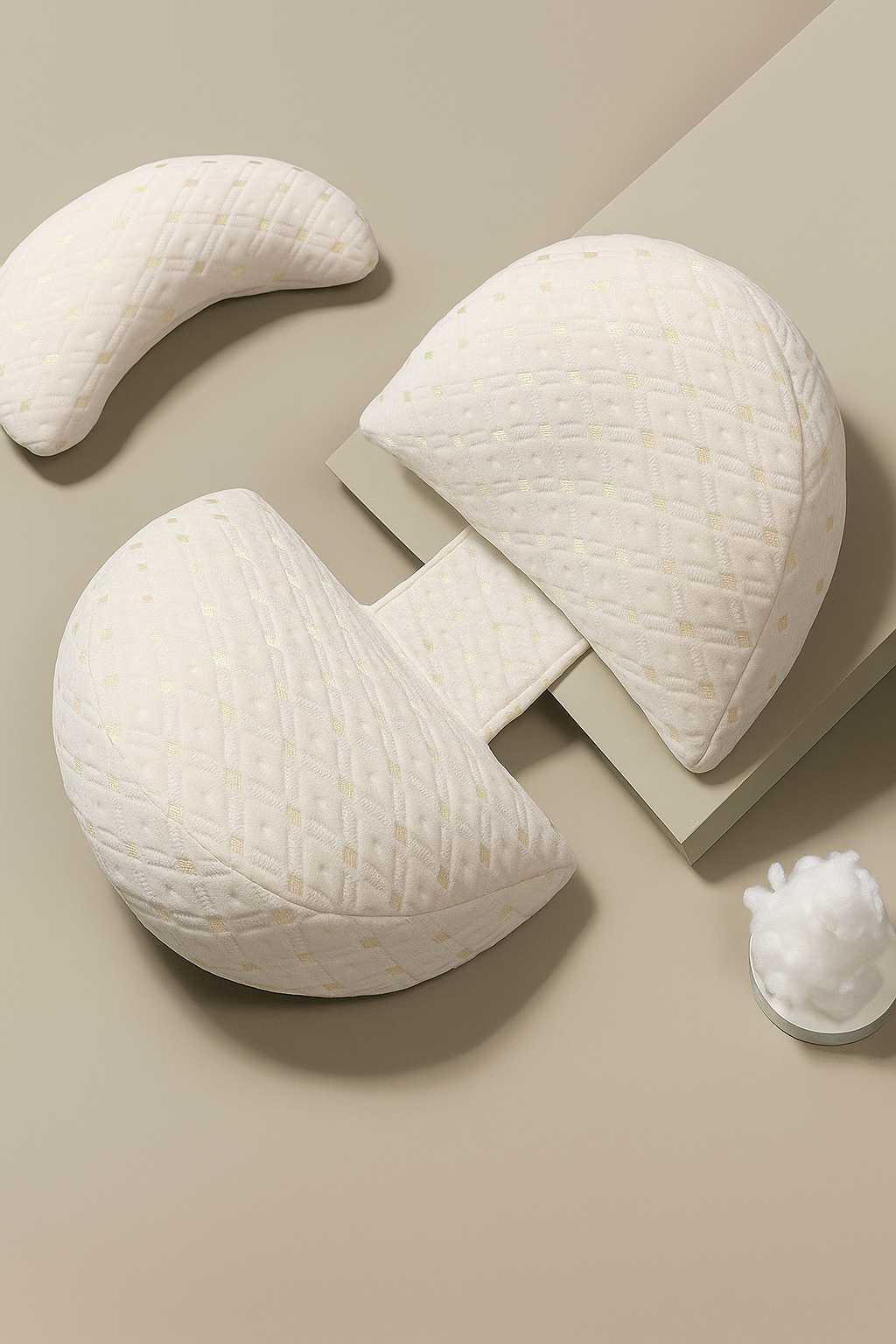 Pure Cotton Pregnancy Pillow - Relieves Back & Hip Pain for Better Sleep