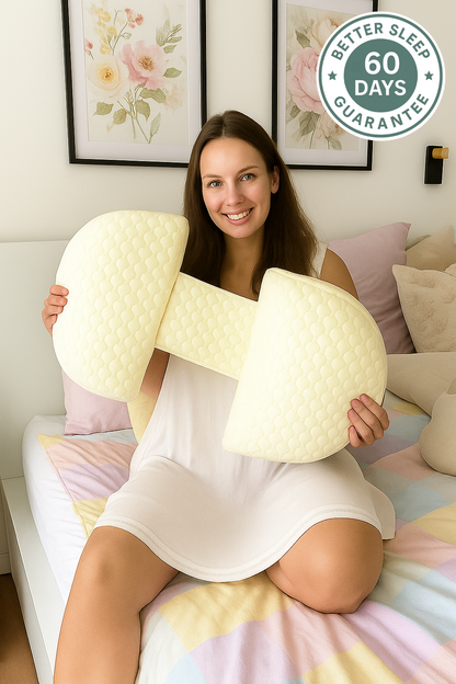 Pure Cotton Pregnancy Pillow - Relieves Back & Hip Pain for Better Sleep