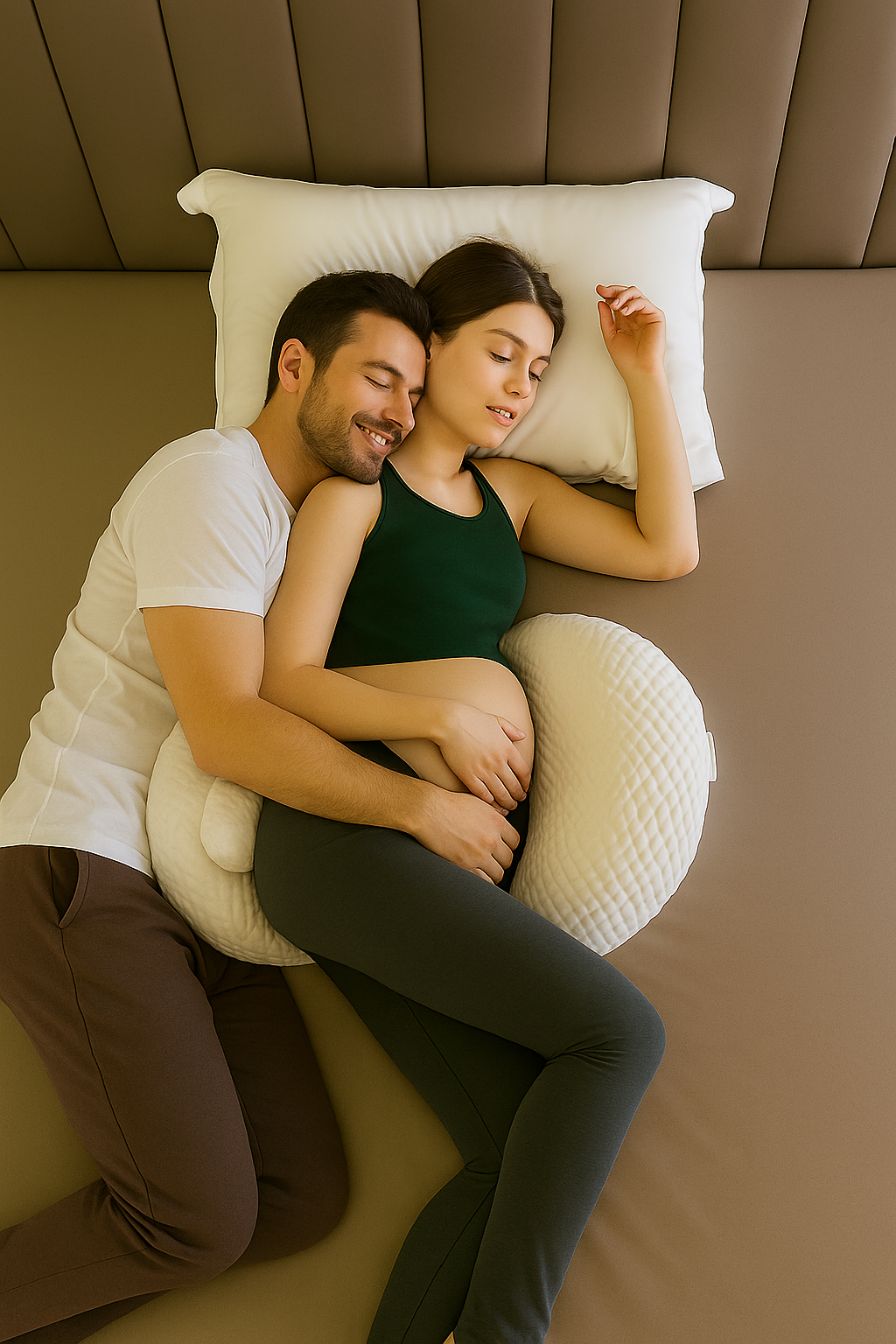Pure Cotton Pregnancy Pillow - Relieves Back & Hip Pain for Better Sleep