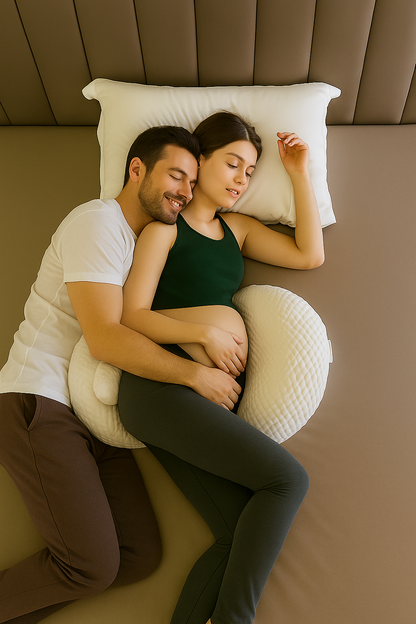 Pure Cotton Pregnancy Pillow - Relieves Back & Hip Pain for Better Sleep