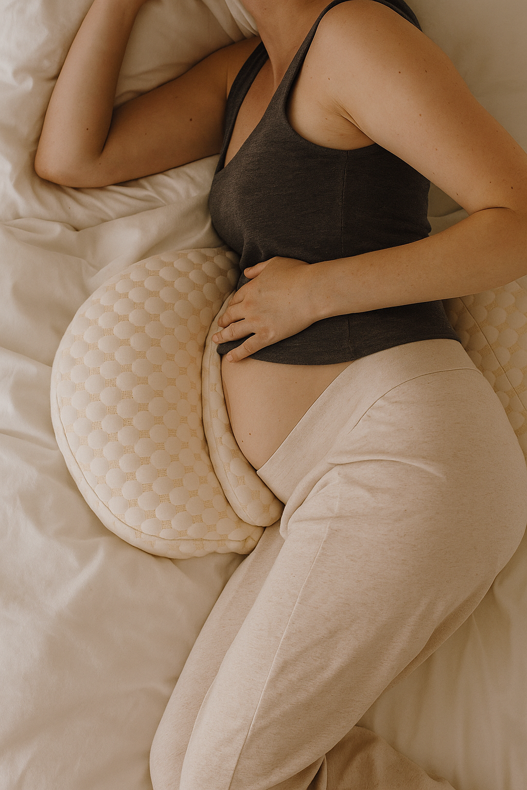 Pure Cotton Pregnancy Pillow - Relieves Back & Hip Pain for Better Sleep