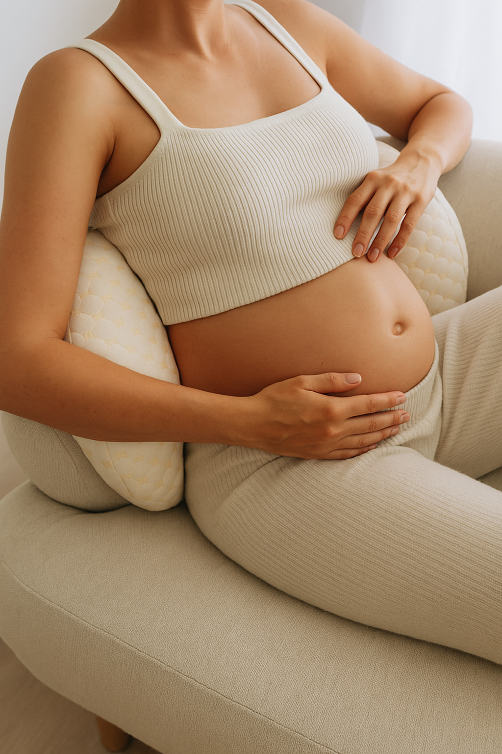 Pure Cotton Pregnancy Pillow - Relieves Back & Hip Pain for Better Sleep